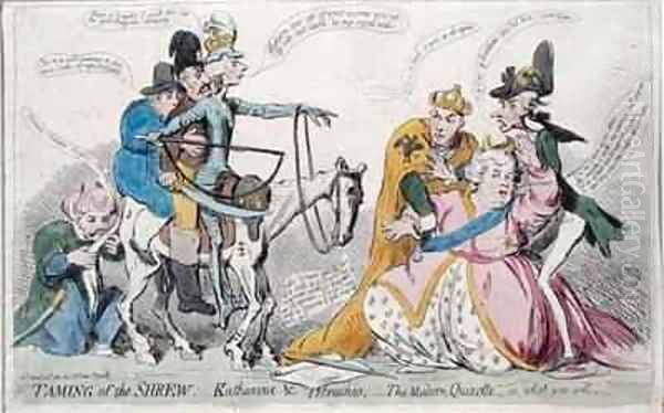 Taming of the Shrew Katherine and Petruchio or The Modern Quixote Oil Painting by James Gillray