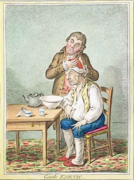 Gentle Emetic Oil Painting by James Gillray