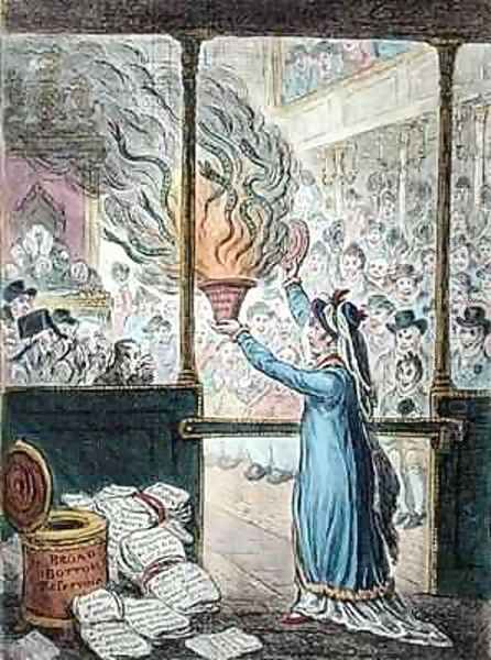 Pandora Opening her Box Oil Painting by James Gillray