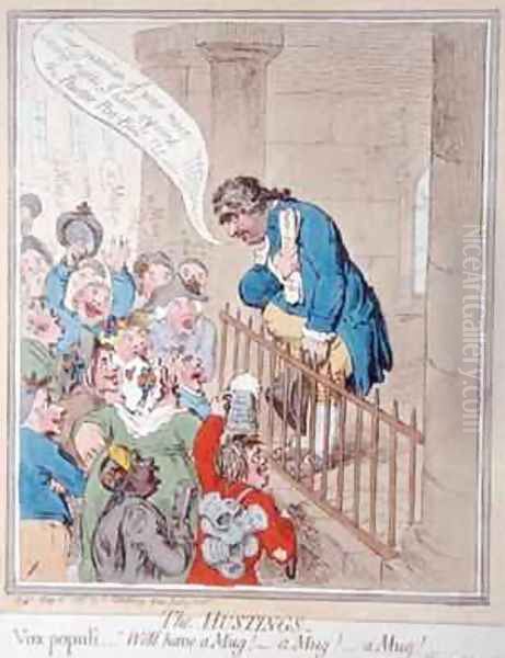 The Hustings Oil Painting by James Gillray