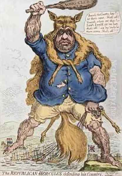 The Republican Hercules Defending his Country Oil Painting by James Gillray