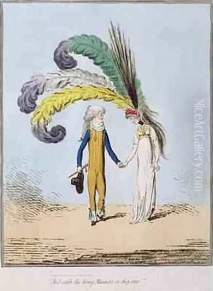 And catch the living Manners as they rise Oil Painting by James Gillray