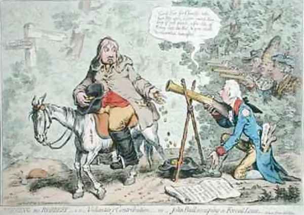 Begging no Robbery ie Voluntary Contribution or John Bull escaping a Forced Loan Oil Painting by James Gillray