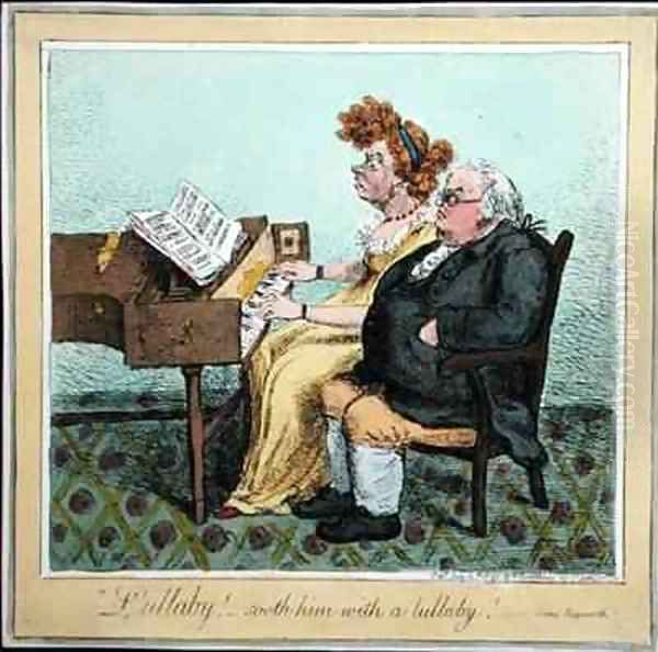 Lullaby soothe him with a lullaby Oil Painting by James Gillray