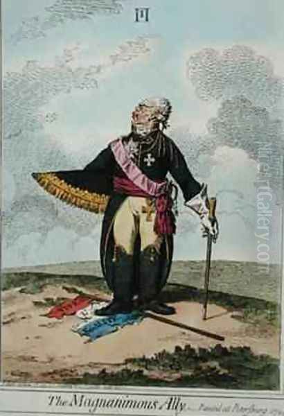 The Magnanimous Ally Oil Painting by James Gillray