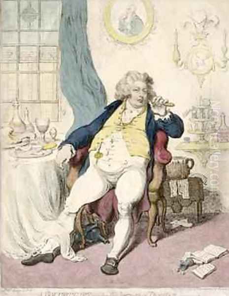 A Voluptuary under the Horrors of Digestion Oil Painting by James Gillray