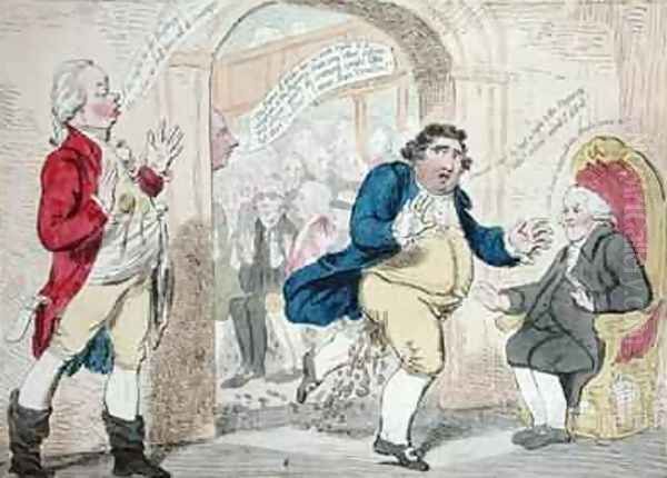 Bologna Sausages or Opposition Fluxd Oil Painting by James Gillray