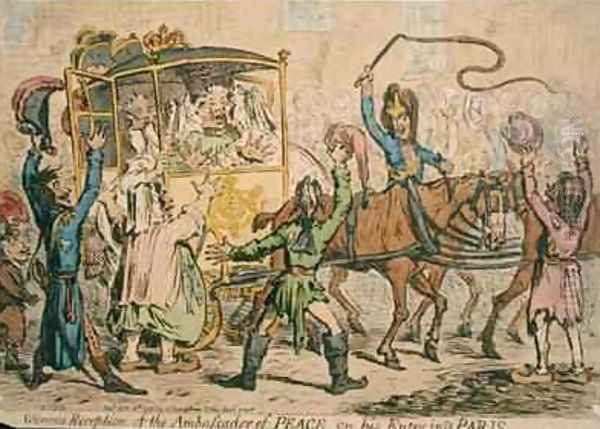 Glorious Reception of the Ambassador of Peace on his Entry into Paris Oil Painting by James Gillray