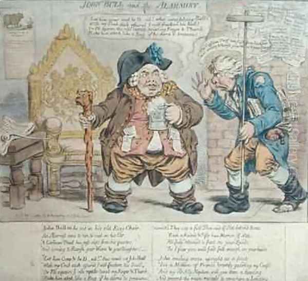 John Bull and the Alarmist Oil Painting by James Gillray