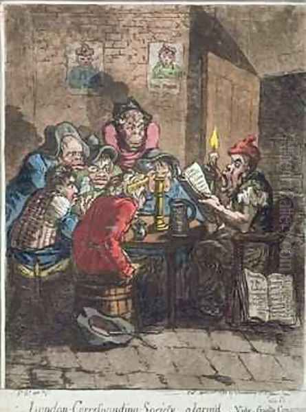 London Corresponding Society alarmd or Guilty Conscience Oil Painting by James Gillray