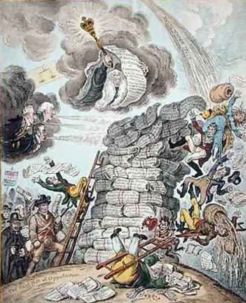 Overthrow of the Republican Babel Oil Painting by James Gillray