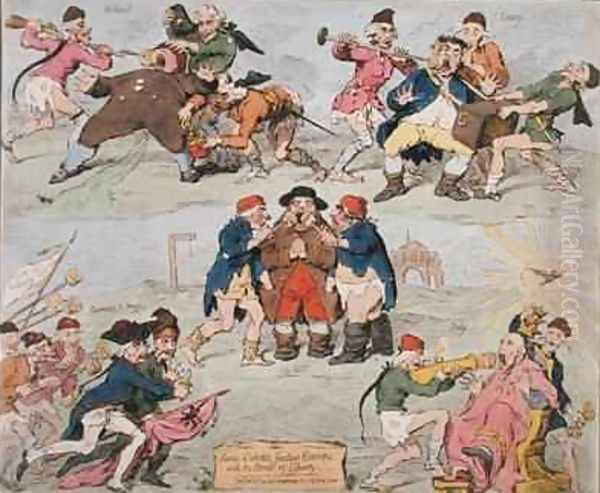 Sans Culottes Feeding Europe with the Bread of Liberty Oil Painting by James Gillray