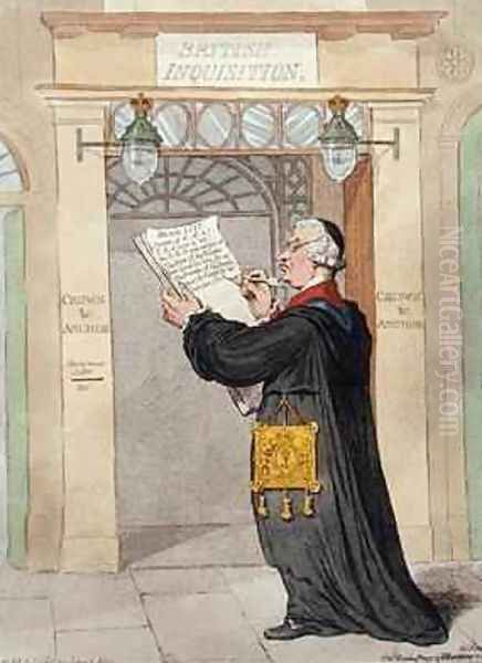 The Chancellor of the Inquisition marking the Incorrigibles Oil Painting by James Gillray