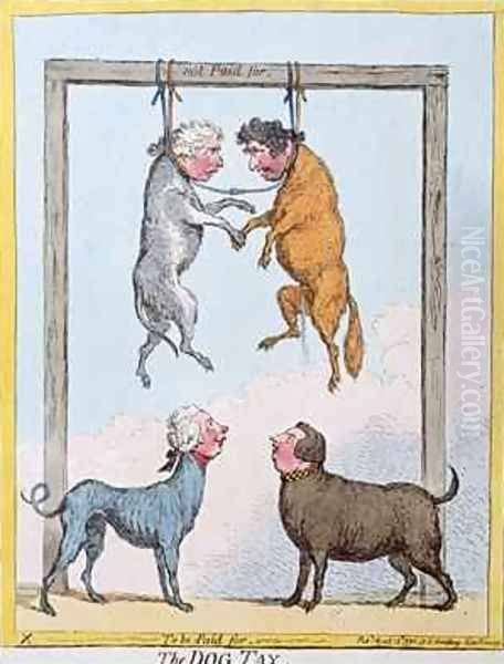 The Dog Tax Oil Painting by James Gillray