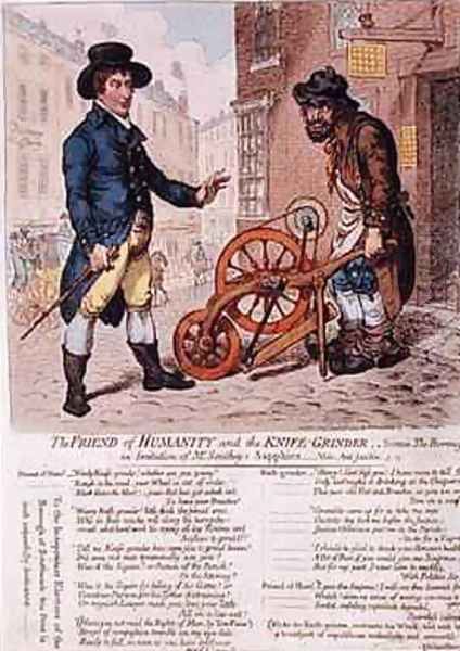 The Friend of Humanity and the Knife Grinder Oil Painting by James Gillray