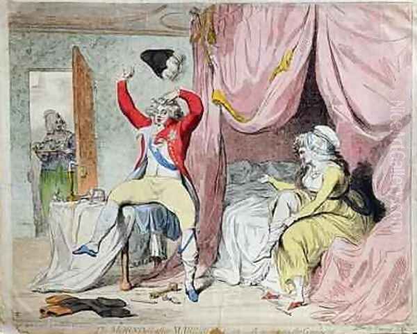 The Morning after Marriage or A scene on the Continent Oil Painting by James Gillray