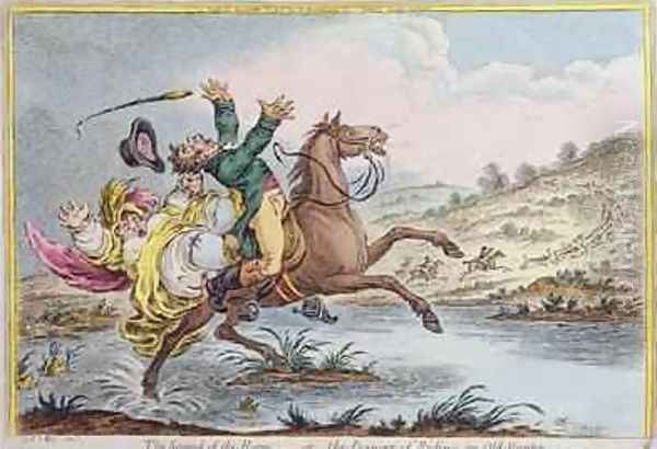 The Sound of the Horn or The Danger of Riding an Old Hunter Oil Painting by James Gillray