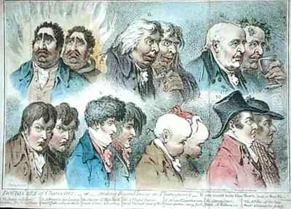 Doublures of Characters or Striking Resemblances in Phisiognomy Oil Painting by James Gillray