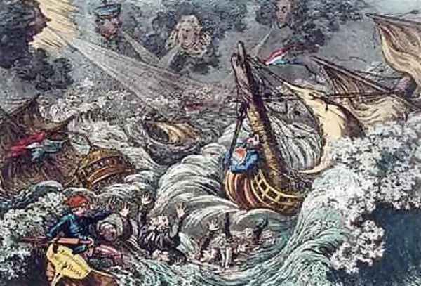 End of the Irish Invasion or The Destruction of the French Armada Oil Painting by James Gillray