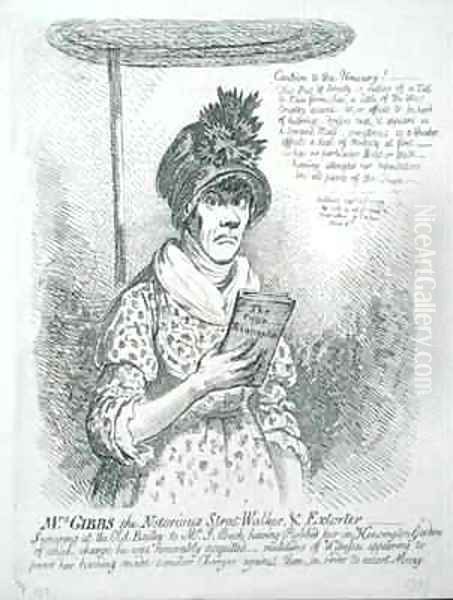 Mrs Gibbs the Notorious Street Walker and Extorter Oil Painting by James Gillray