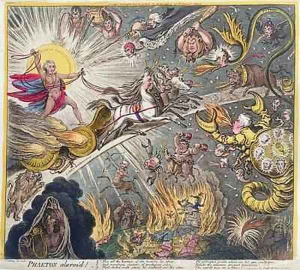 Phaeton Alarmd Oil Painting by James Gillray