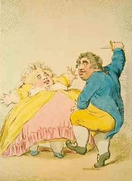 Strike home and I will bless thee for the Blow Oil Painting by James Gillray