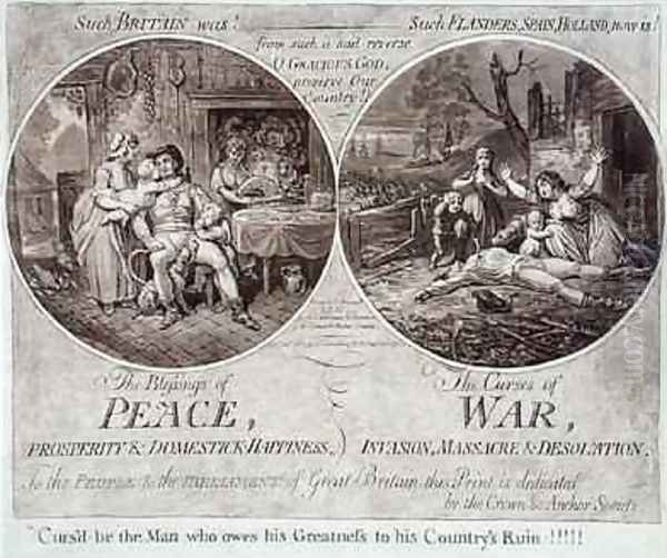 The Blessings of Peace and The Curses of War Oil Painting by James Gillray