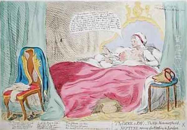 The Devil to Pay The Wife Metamorphosd or Neptune Reposing after Fording the Jordan Oil Painting by James Gillray