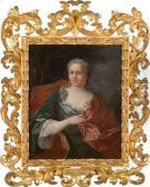 Bildnis Einer Adeligen Dame / Ritratto Dinobildonna Oil Painting by Jacopo (Giacomo) Amigoni