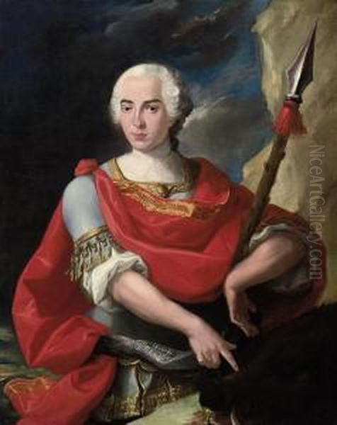 Portrait Of A Gentleman, 
Traditionally Identified As The Castrato Carlo Maria Broschi, Known As 
Farinelli (1705-1782) Oil Painting by Jacopo (Giacomo) Amigoni