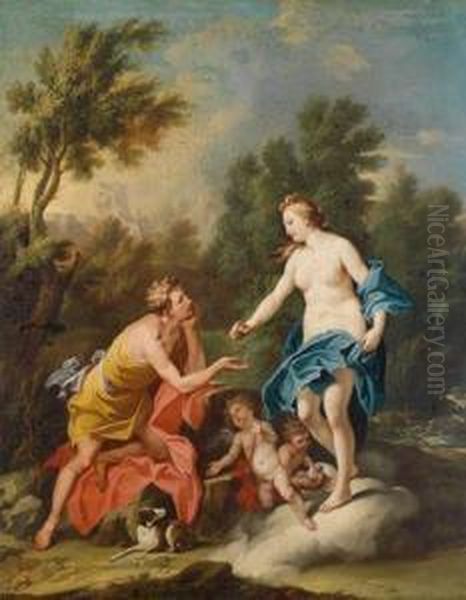 Aphrodite Reicht Hippomenes Die Drei Apfel Oil Painting by Jacopo (Giacomo) Amigoni