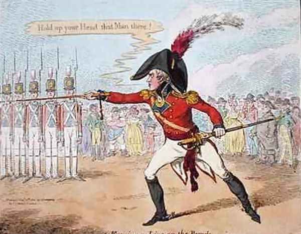 Forming a Line on the Parade Oil Painting by James Gillray