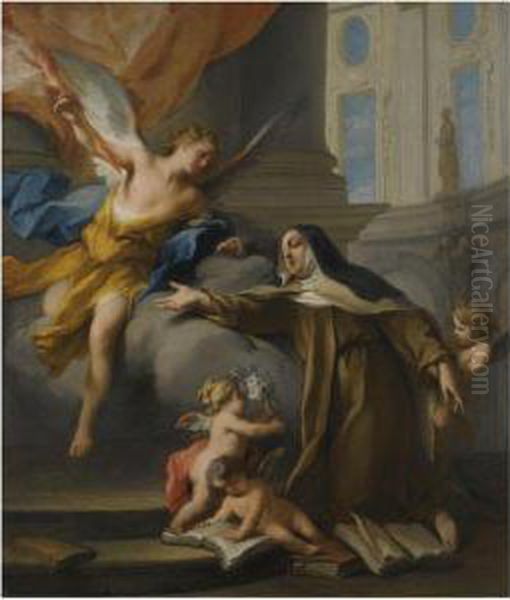 The Ecstasy Of Saint Teresa Oil Painting by Jacopo (Giacomo) Amigoni