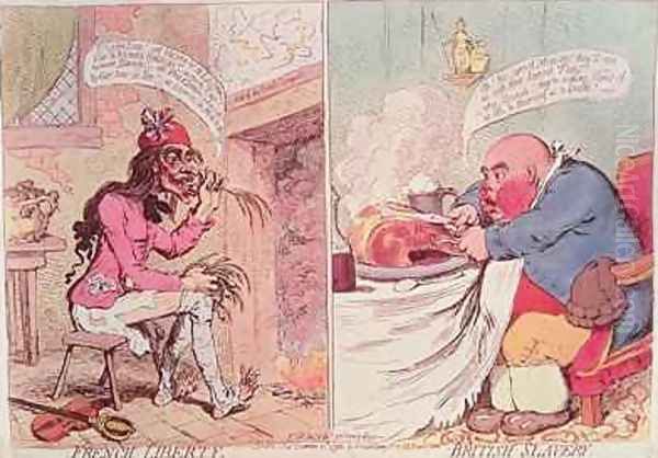 French Liberty British Slavery Oil Painting by James Gillray