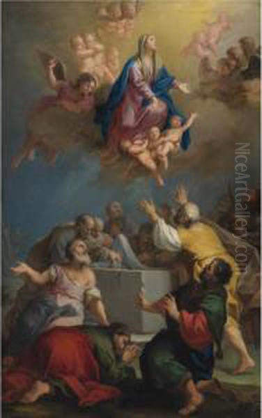 The Assumption Of The Virgin Oil Painting by Jacopo (Giacomo) Amigoni