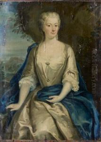 Portrait D'une Dame De Qualite Au Manteau Bleu
Toile Marouflee Sur Panneau Oil Painting by Jacopo (Giacomo) Amigoni