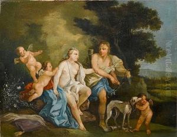 Venus And Adonis Oil Painting by Jacopo (Giacomo) Amigoni