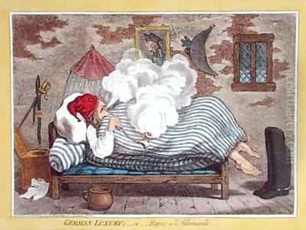 German Luxury or Repos a lAllemand Oil Painting by James Gillray