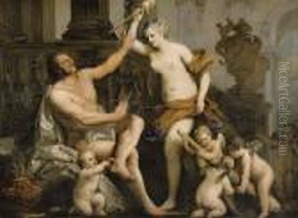 Hercules And Omphale Oil Painting by Jacopo (Giacomo) Amigoni