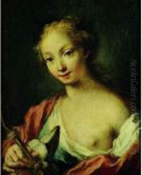 Portrait De Jeune Fille En Diane Oil Painting by Jacopo (Giacomo) Amigoni