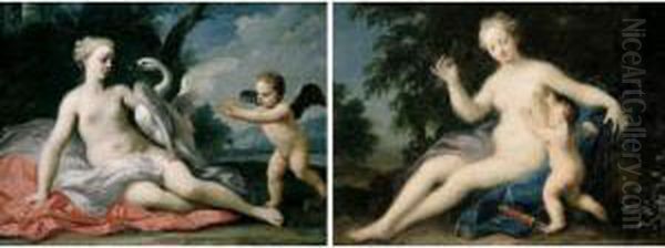 Venus And Cupid Oil Painting by Jacopo (Giacomo) Amigoni