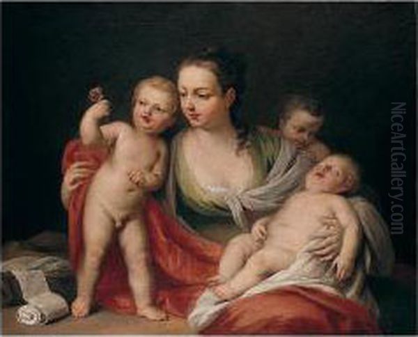 Charity Oil Painting by Jacopo (Giacomo) Amigoni