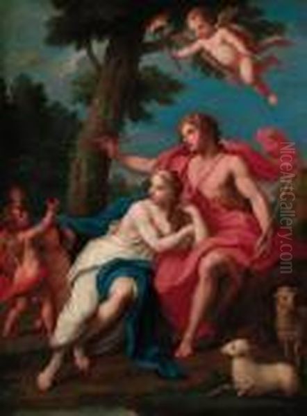 Angelica And Medoro Oil Painting by Jacopo (Giacomo) Amigoni