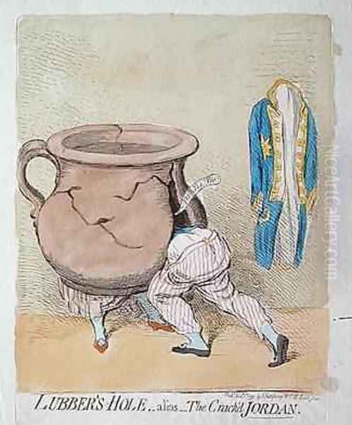 Lubbers Hole alias The Crackd Jordan Oil Painting by James Gillray