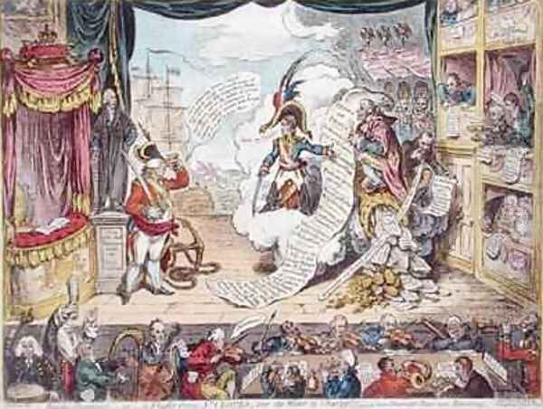 Pacific Overtures or A Flight from St Clouds over the water to Charley a new Dramatic Peace now Rehearsing Oil Painting by James Gillray