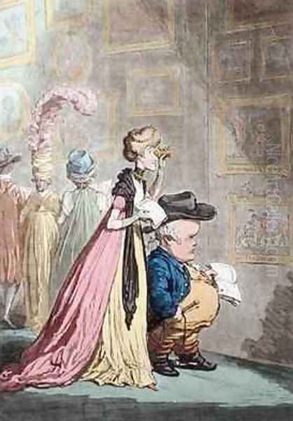 A Peep at Christies or Tally ho and his Nimeney pimmeney Taking the Morning Lounge Oil Painting by James Gillray