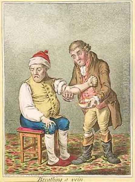 Breathing a Vein Oil Painting by James Gillray