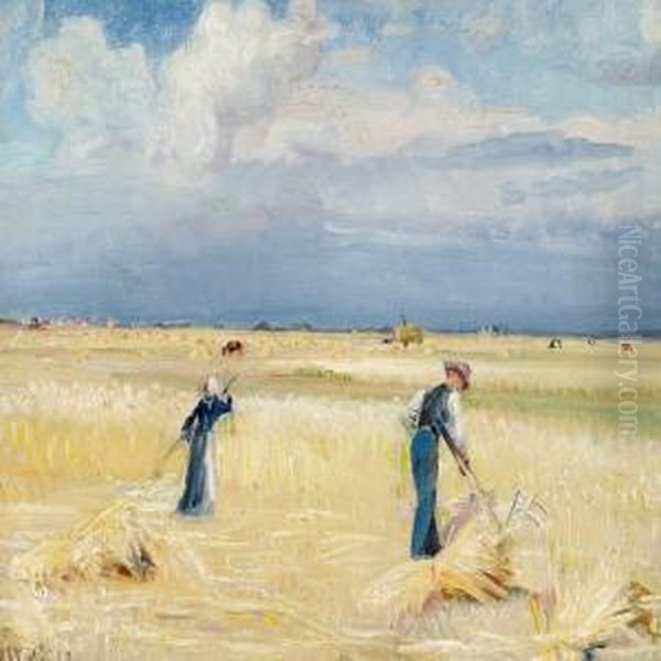 Rytter-s ren H ster Ved Skagen Nordstrand Oil Painting by Michael Ancher