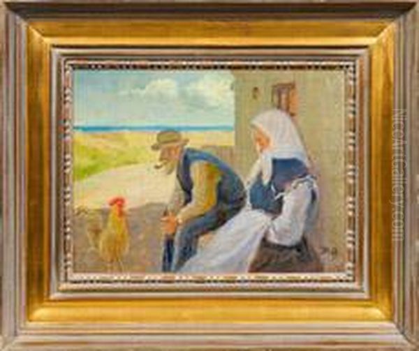 Altes Fischerpaar Inskagen Oil Painting by Michael Ancher