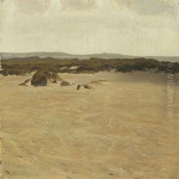 Coastal Scene From Skagen Overlooking The Heath Oil Painting by Michael Ancher